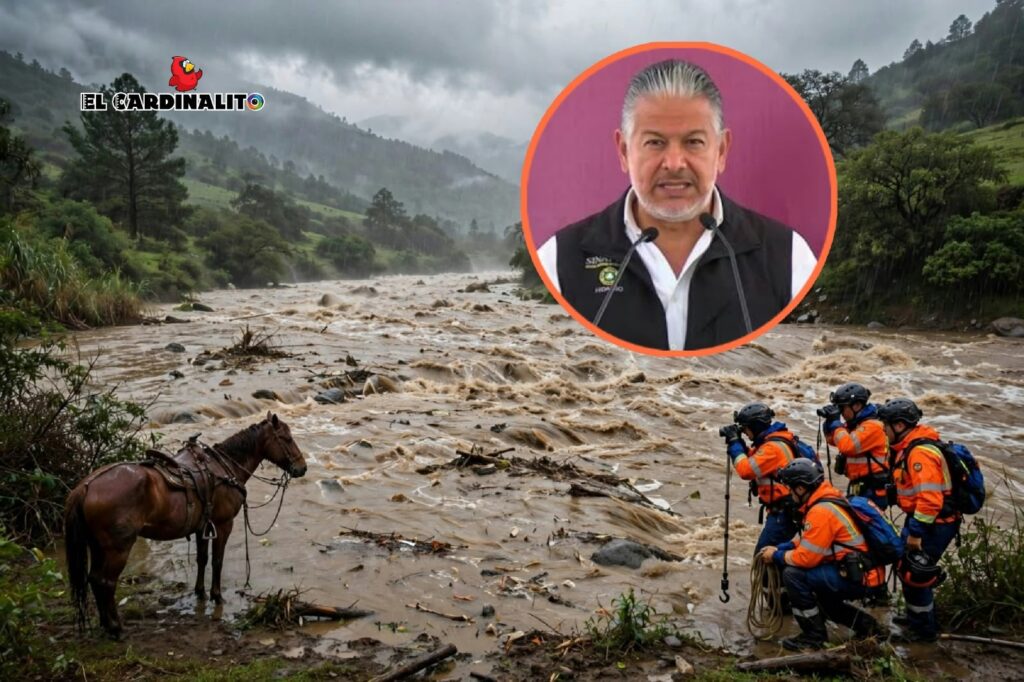Corriente de arroyo arrastra a dos jinetes en Agua Blanca, Hidalgo; uno sigue desaparecido